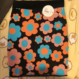 Staud blues skirt, black multi, XS